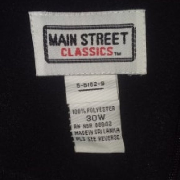 Sz 30W Plus Main St. Classics Black SS Poly Dress - Picture 6 of 8